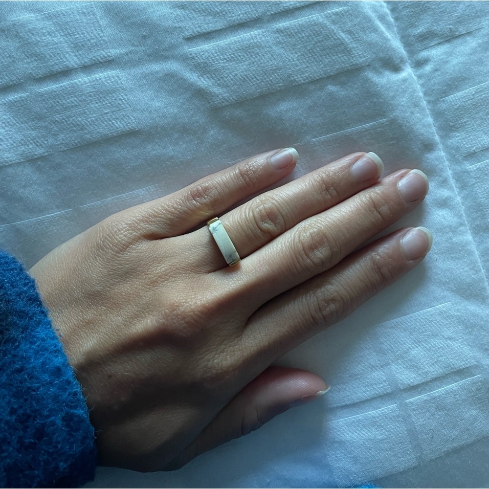 Monica Vinader. Linear Stone Ring. Size I